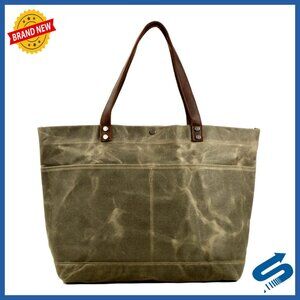 Waxed Canvas Travel Tote Bag Extra Large Carryall Shoulder Bag Durable